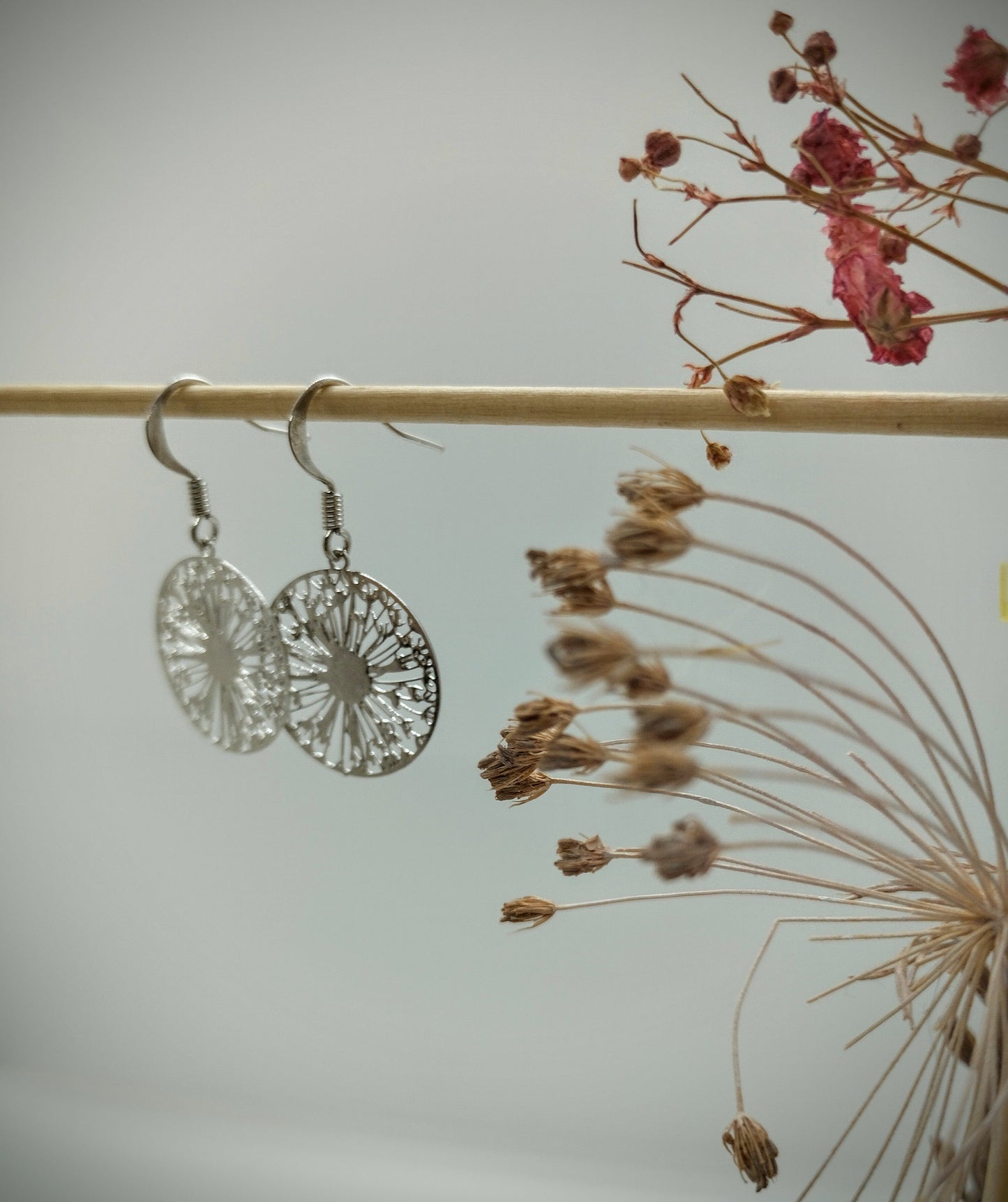 Oorbellenset Bohemian Wishflowers - kleine hangertjes (Zilver/RVS)