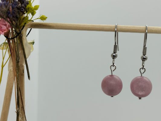 Oorbellenset Purple Orchid - hangertjes (RVS-zilver)